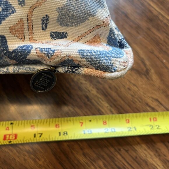 Pier 1 Accent Pillow Peach Blue 19” X19” Square Washable Slip Cover - Picture 4 of 5